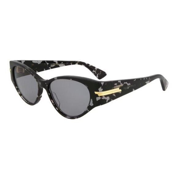 NWT BOTTEGA VENETA SUNGLASSES WOMEN BLACK HAVANA CAT EYE EYEWEAR - Picture 1 of 4